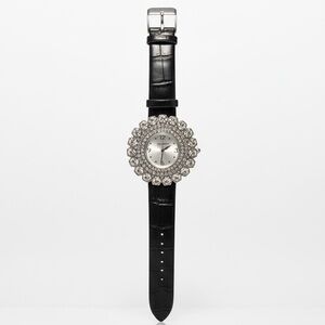 Elegant Black Watch with Crystal Accents